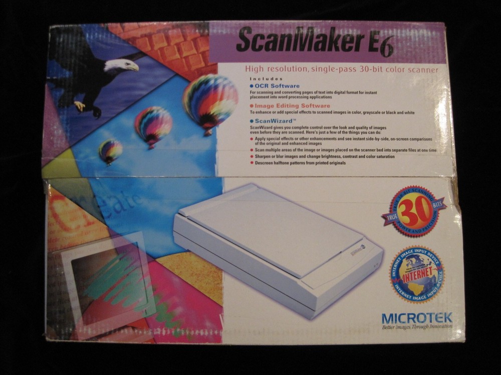 NEW Vintage Microtek Scanmaker E6 MRS-1200E6 Flatbed Scanner with Software NOS!