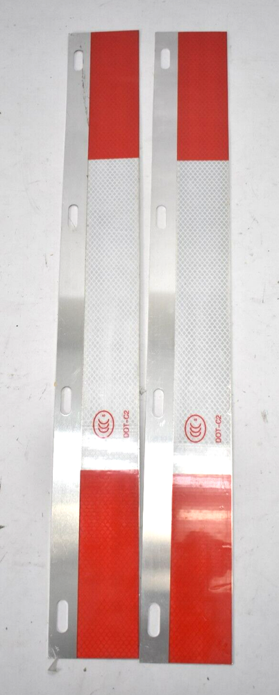 Lot of 2 Reflective Construction DOT-C2 Metal Strips Rectangular 3" x 23-1/2"