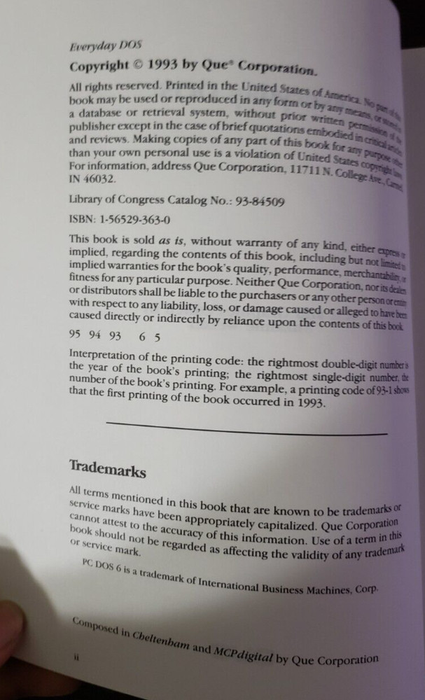 Everyday DOS: The Step-by-Step Approach PC DOS 6.0 IBM- Published by Que 1993