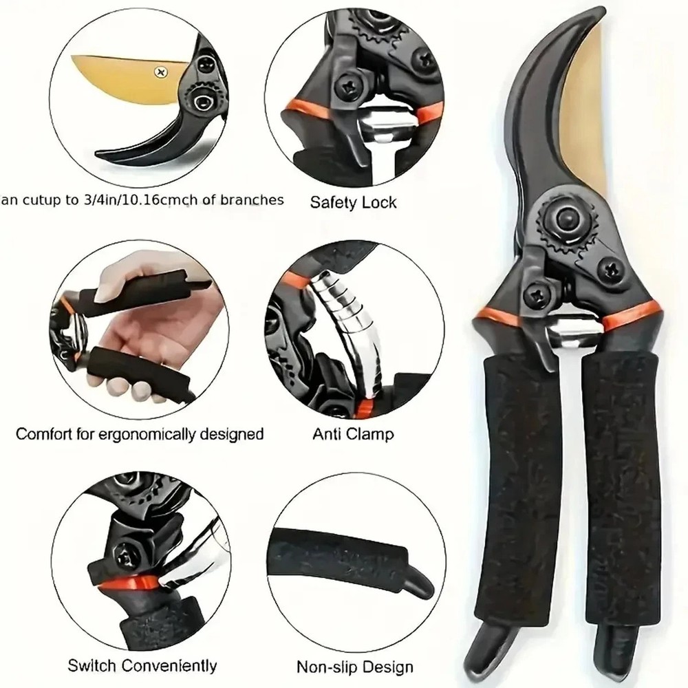 Heavy Duty Garden Pruning Shears – Sharp Branch Cutter & Plant Trimmer Tool