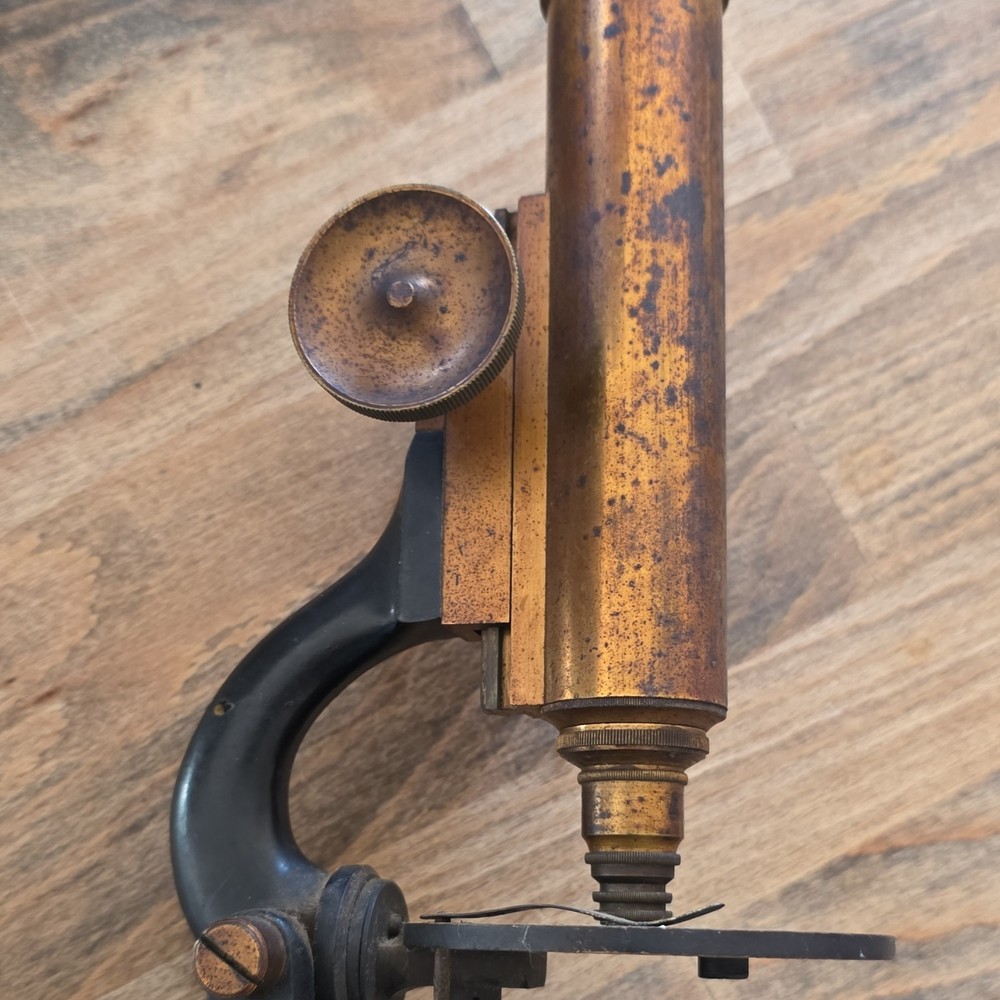 Antique Brass Microscope Multiple Objective Lenses Pre-1930 Original