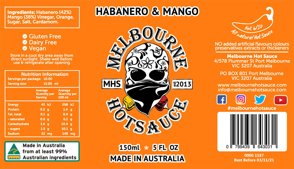 Melbourne Hot Sauce 6 pack