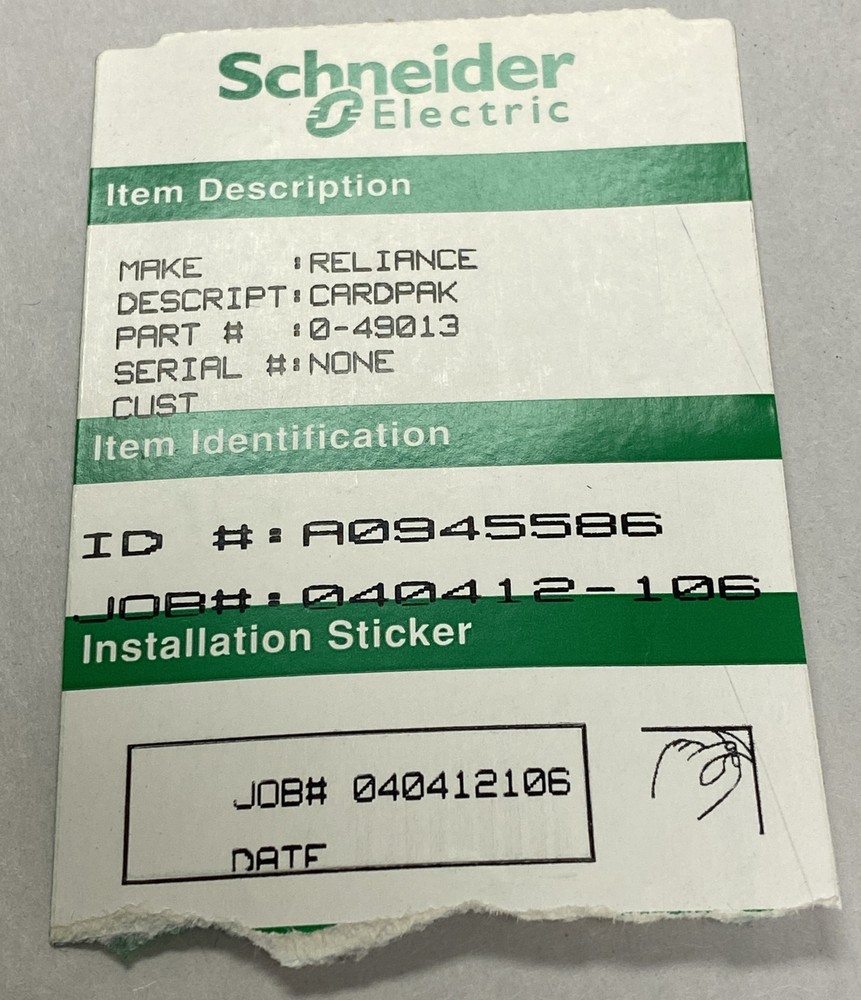 RELIANCE,0-49013-4,OPERATIONAL AMPLIFIER CARDPAK