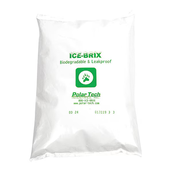 Ice-Brix Poly Pouch, Reuseable, Biodegradable, Leakproof, 24 oz., PK6
