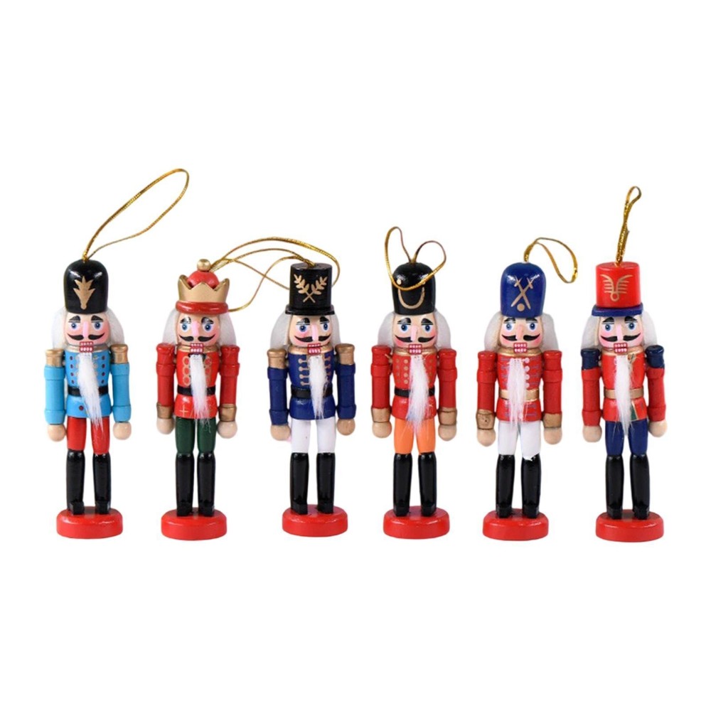6 Pieces Christmas Nutcracker Ornaments Nutcracker Figures for Shelf Office
