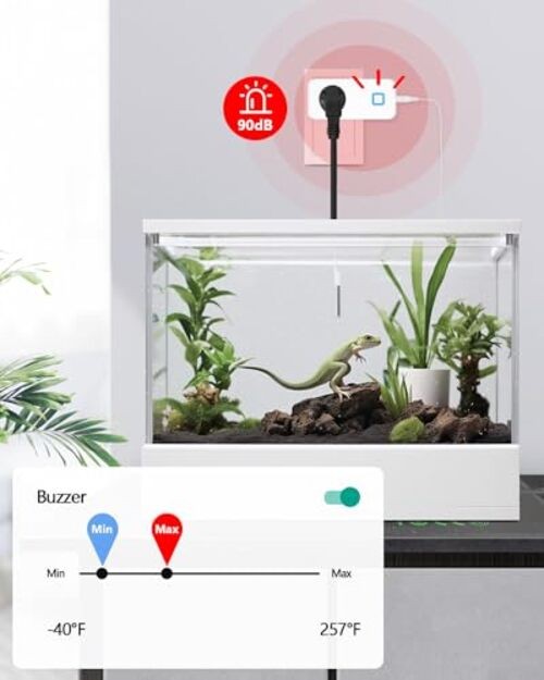 Temperature Controller Reptile Thermostat Outlet, Bluetooth Temp Control Plug