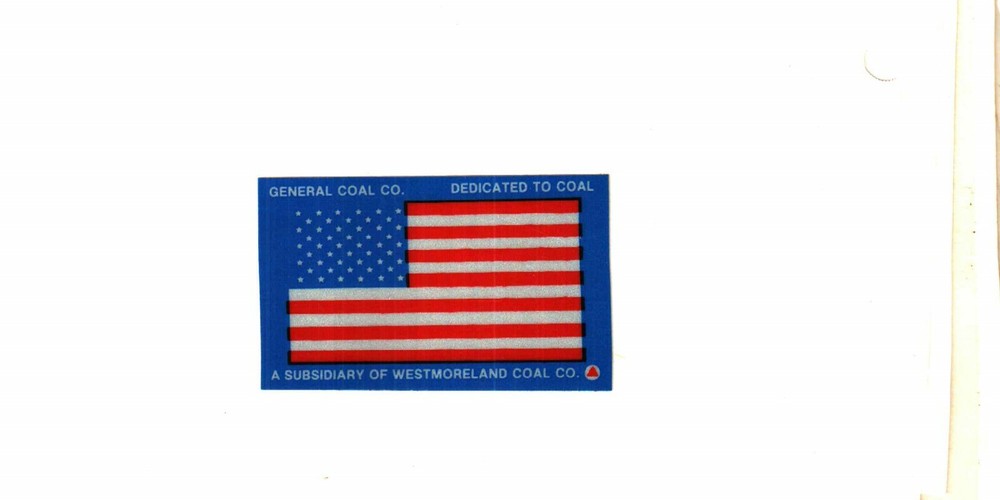 NICE AMERICAN FLAG WESTMORLAND COAL CO. COAL MINING STICKER # 1167