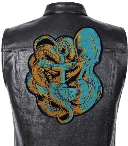 Octopus large back patch for bikers, motoclub jacket, Large patch, Back patch