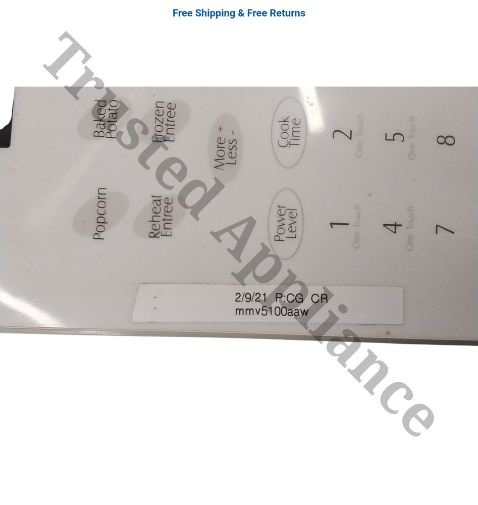 Microwave Control Panel Console 010205A White