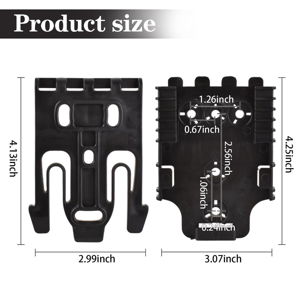 3PCS QLS Kit Quick Locking System Kit, Receiver Plate Platform Black
