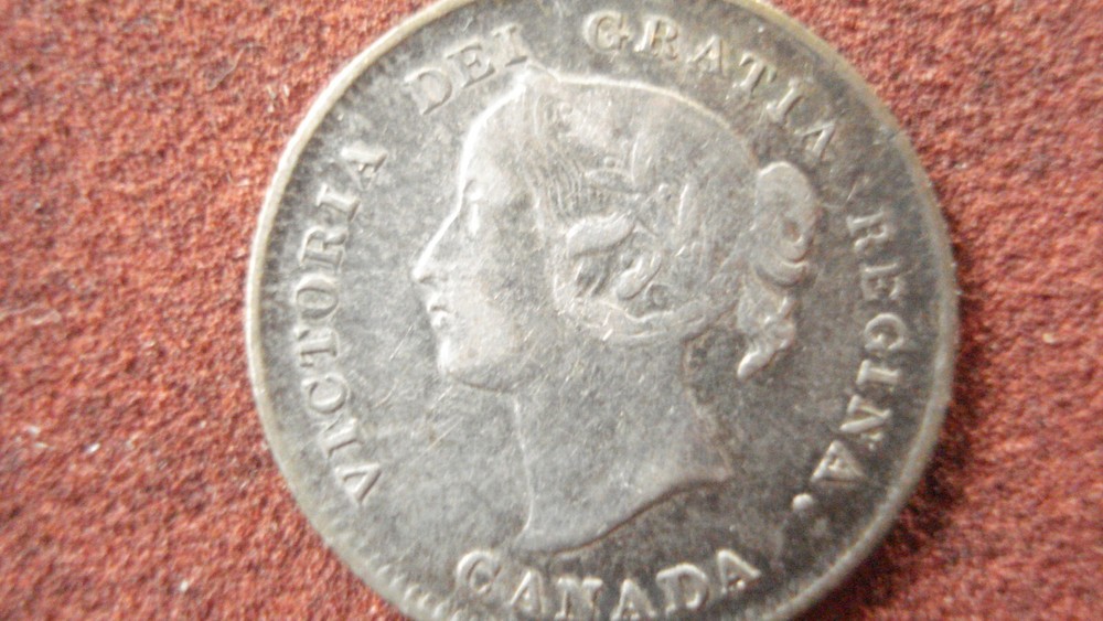 1896 Canada 5 Cents Small Silver Coin