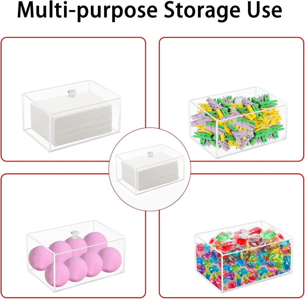 Weiai Acrylic Dryer Sheet Container, Clear Sheets Storage for 1 TIER