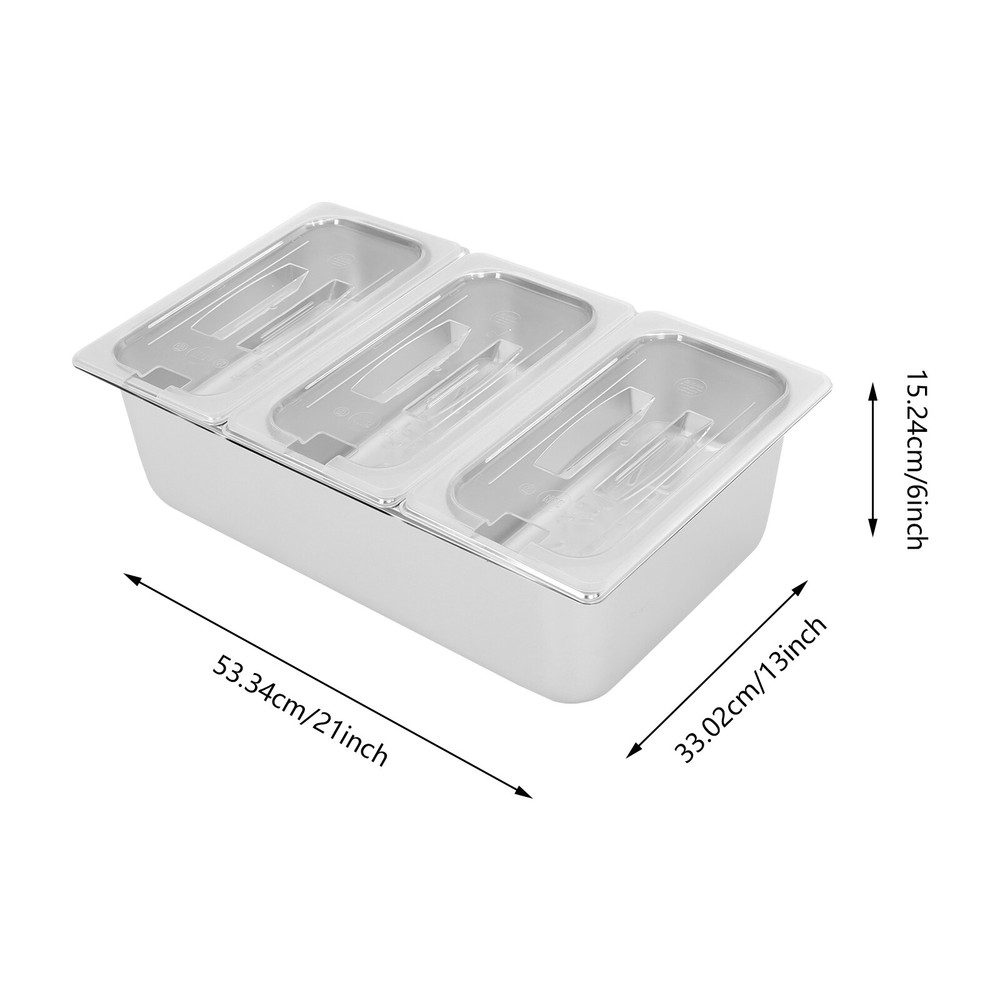Three-compartment Fruit Pan, Fruit Pan with Acrylic Lids Water-filtering Gaskets