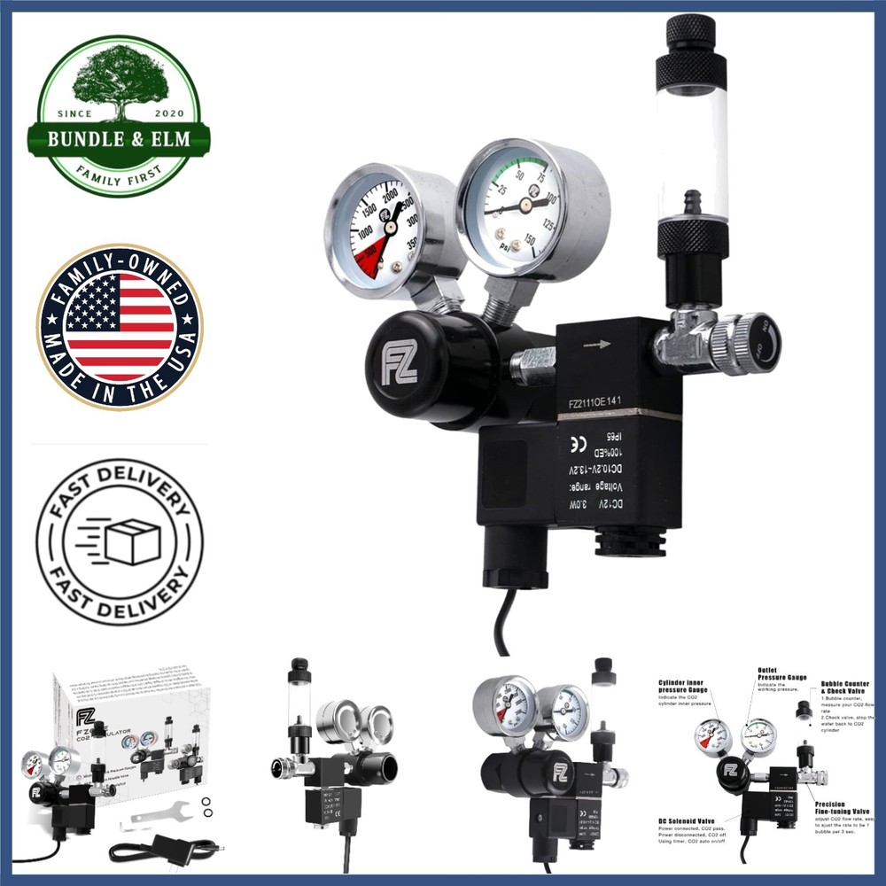 Efficient CO2 Regulator for Aquariums, Features Bubble Counter and Safety Valve