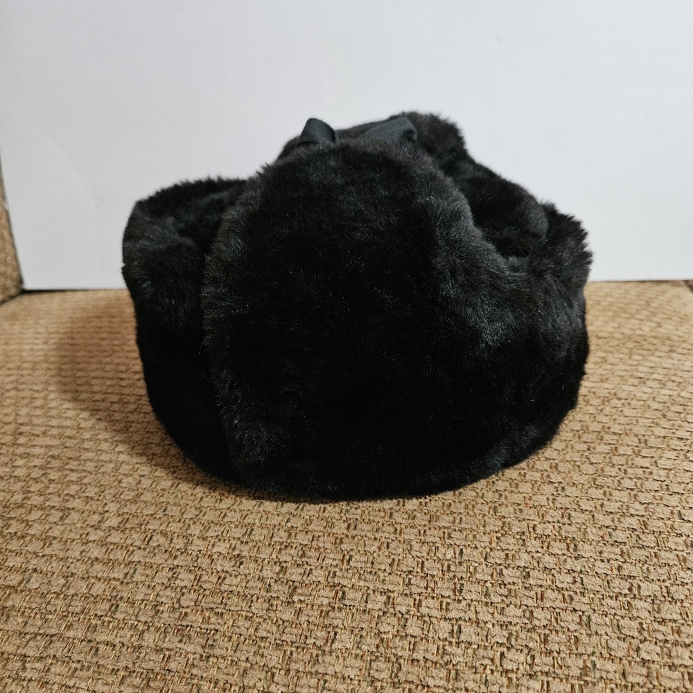 Russian Hat Black Fur With Ear Flaps