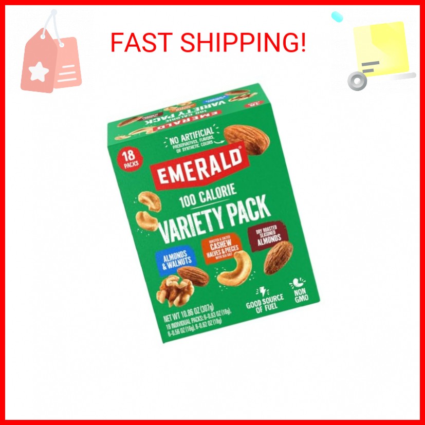 Emerald Nuts Mixed Nuts Variety Pack 18ct (1-Pack) , 100-Calorie Individual Pack