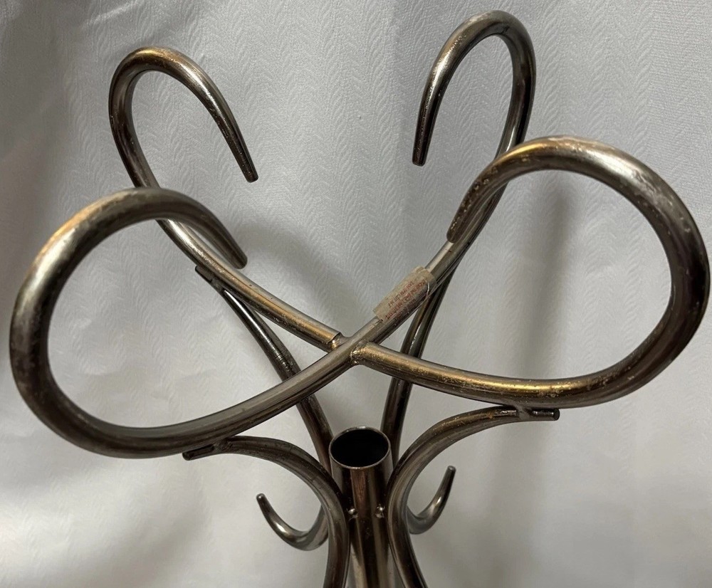 Vintage Wrought Iron Fireplace Tool Stand Twisted Scroll Design 29"