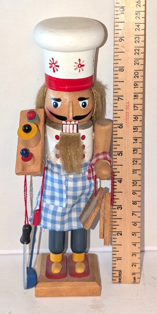 Wooden Chef Nutcracker 9.5" tall