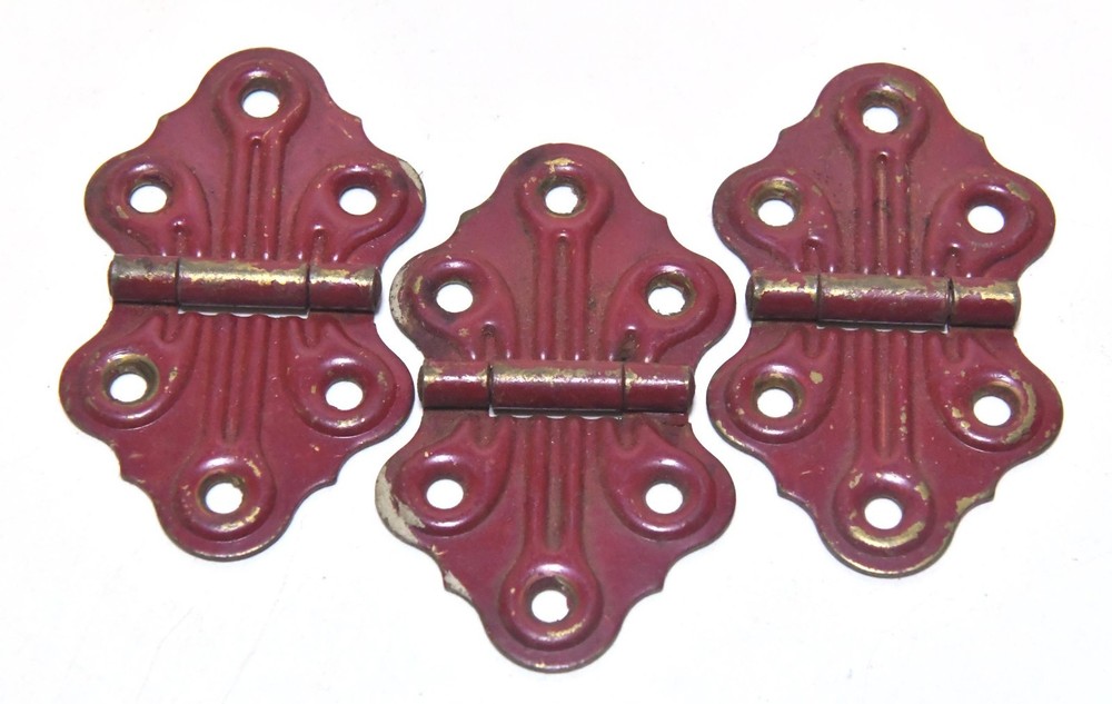3 MATCHING VINTAGE METAL BUTTERFLY HINGE