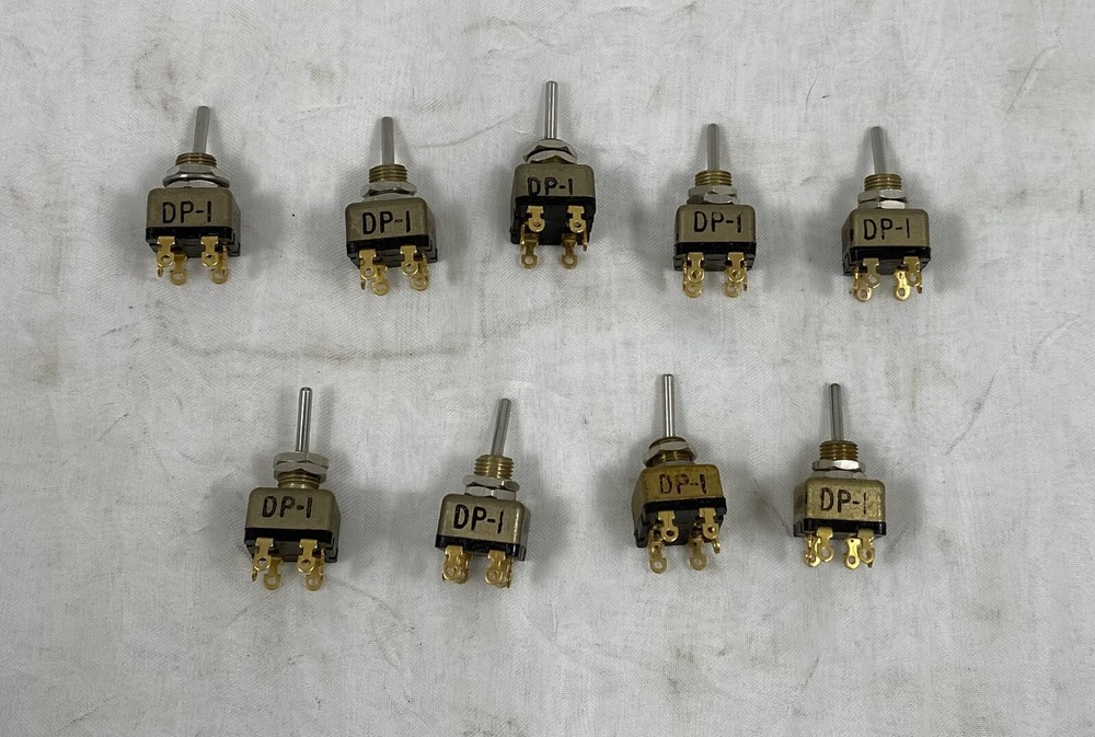 (9) TECH LAB 5A-50VDC MINIATURE TOGGLE SWITCHES DP-1, NEW