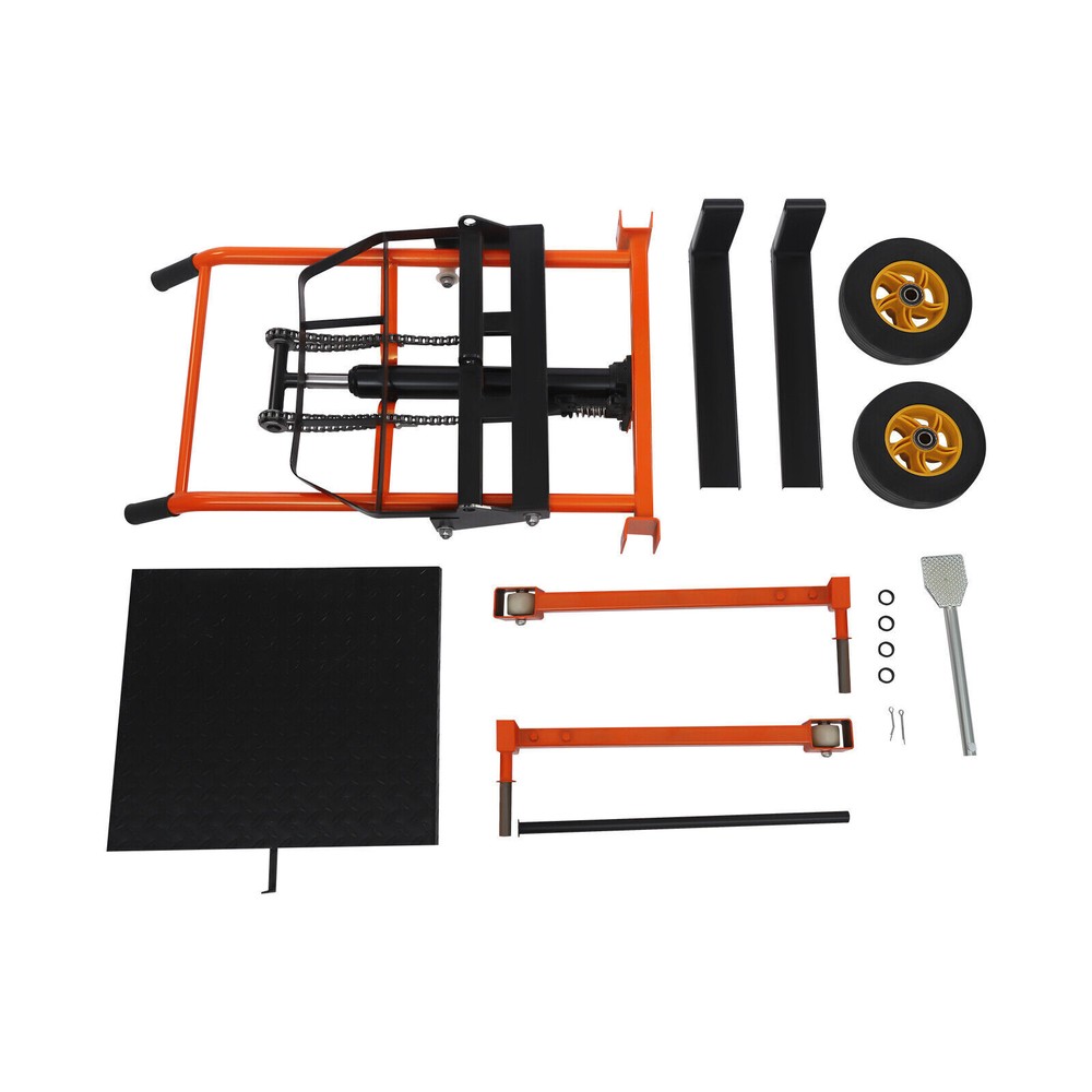 Stacker Hydraulic Material Winch Stacker 440lbs Pallet Truck Dolly Fork Lift