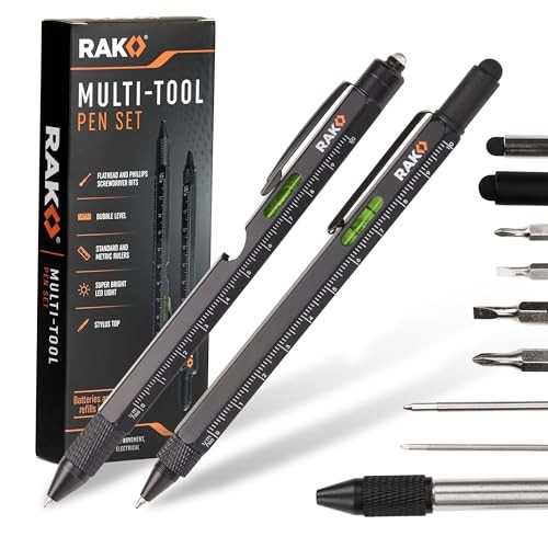 Multitool Pen Gifts for Men, 2-Pack 11 in 1 Tech Cool Multitool Pen Set
