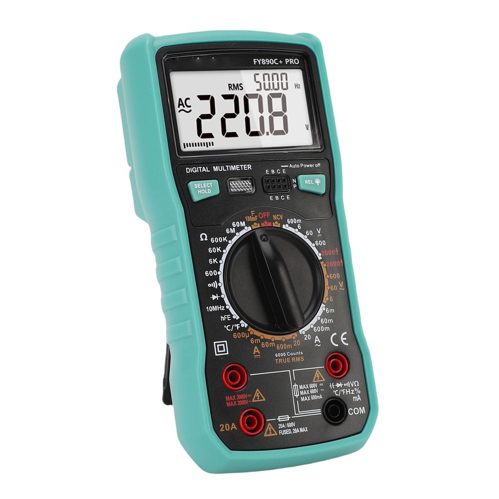 Digital Multimeter 6000 Counts Tester 2000V Voltage Current Capacitance Testing