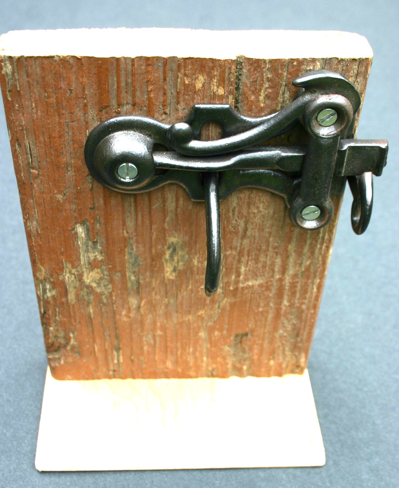 Antique (ca 1840's) Cast Iron Roggins Thumb Latch w/ Lock, Excellent Condition