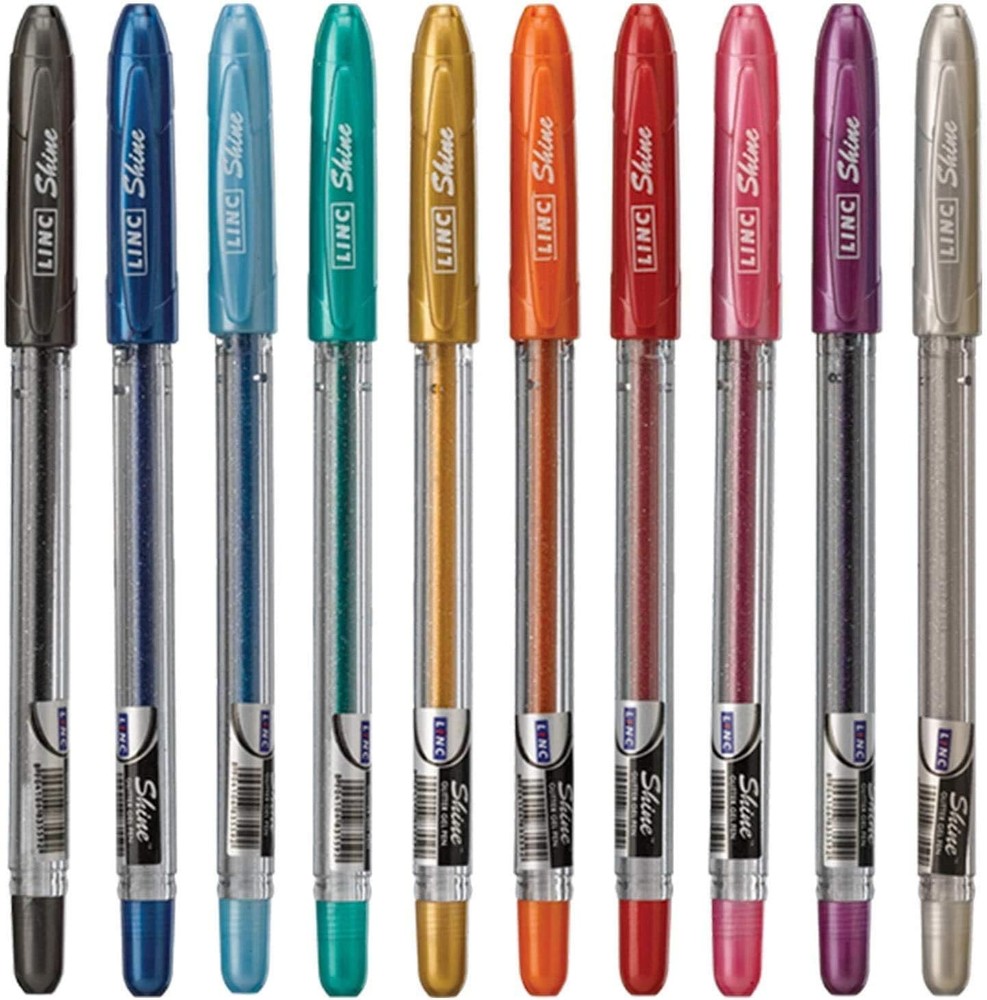 Shine Glitter l Pen, 10 CT Assorted | 1.0mm Medium Tip Size,