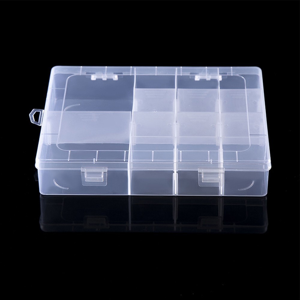 Adjustable Plastic Screw Holder Case Organizer with 14 Compartments Storage Box