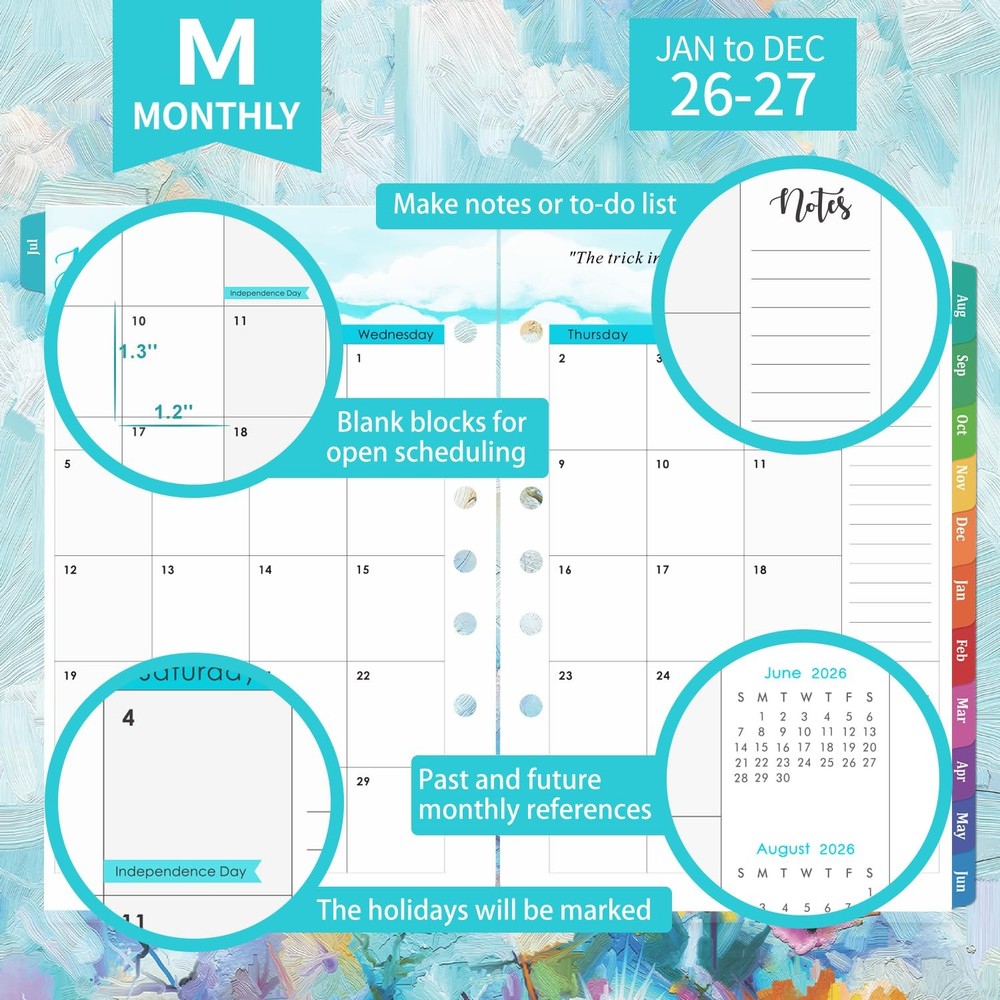 2026-2027 Planner Refills - Inserts with 7-Hole multicolor