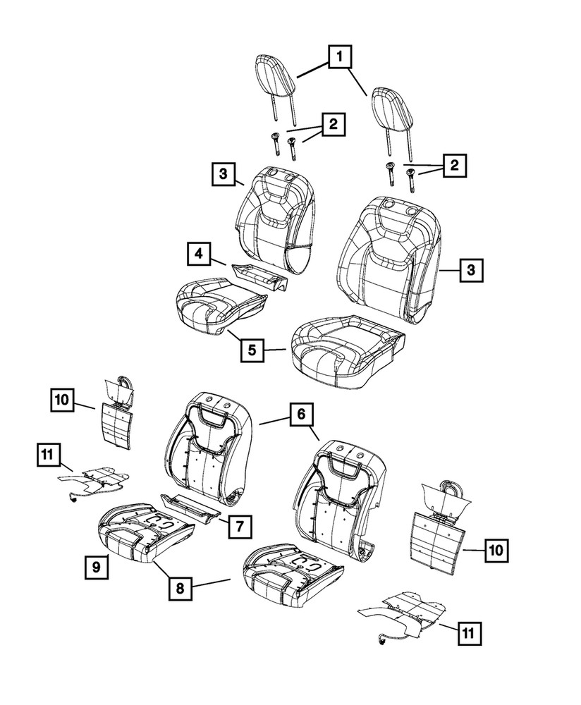 Genuine Mopar Front Seat Back Cover Right 5XN06DX9AC