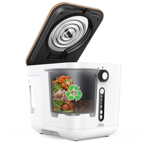Electric Composter for Kitchen, 3L Countertop Compost Bin, Odorless White