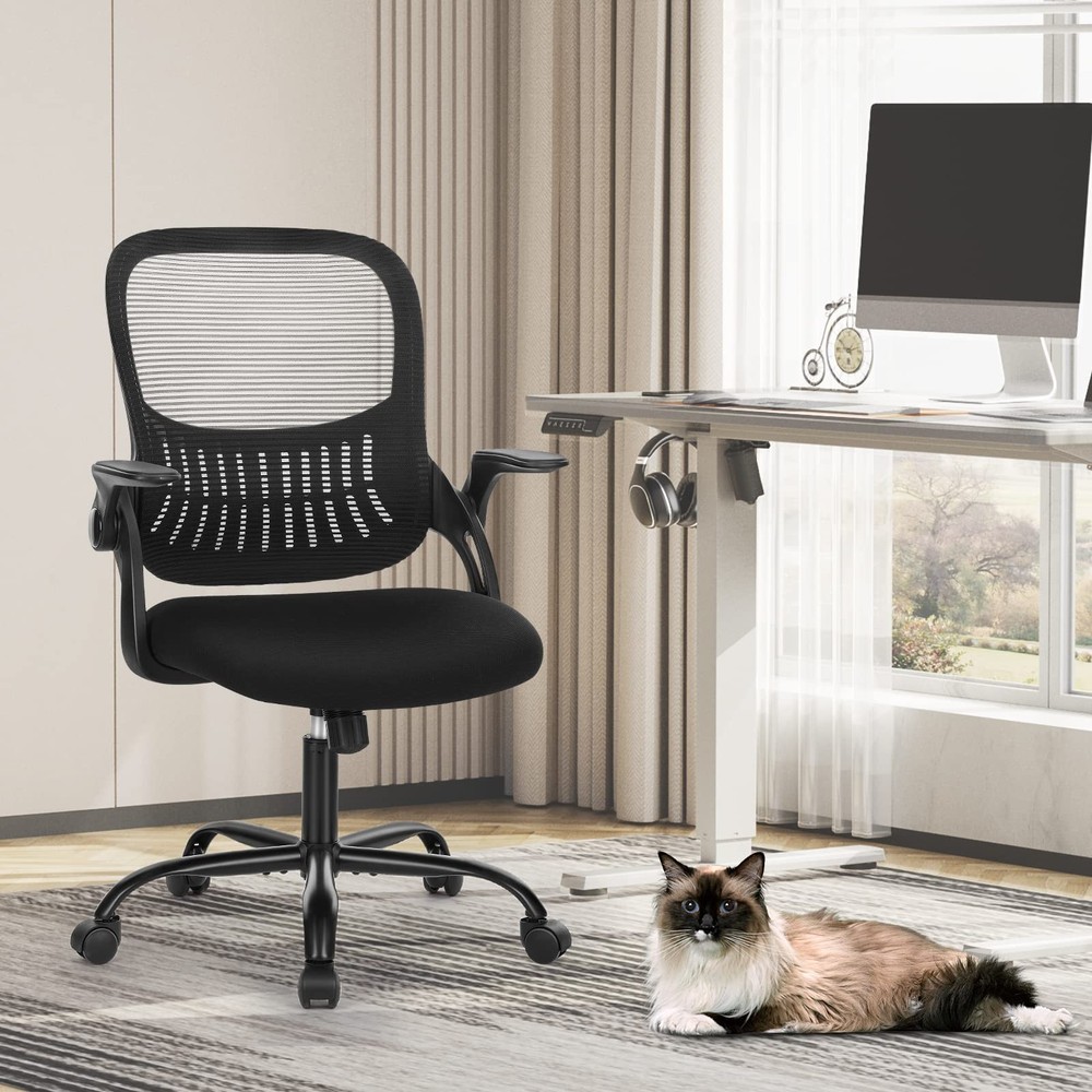Office Computer Desk Chair, Ergonomic Mid-Back Mesh Rolling Work Swivel Task ...