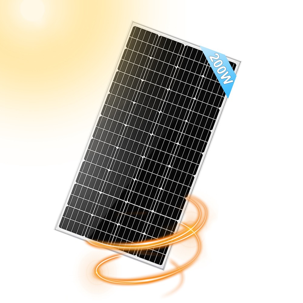 200W 12V Solar Panel High Efficiency Monocrystalline Module RV Boat Home Roof US