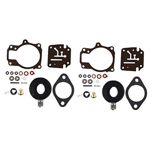 2 Pack Carb Repair Kits with Float Replacement for Johnson Evinrude 396701 18