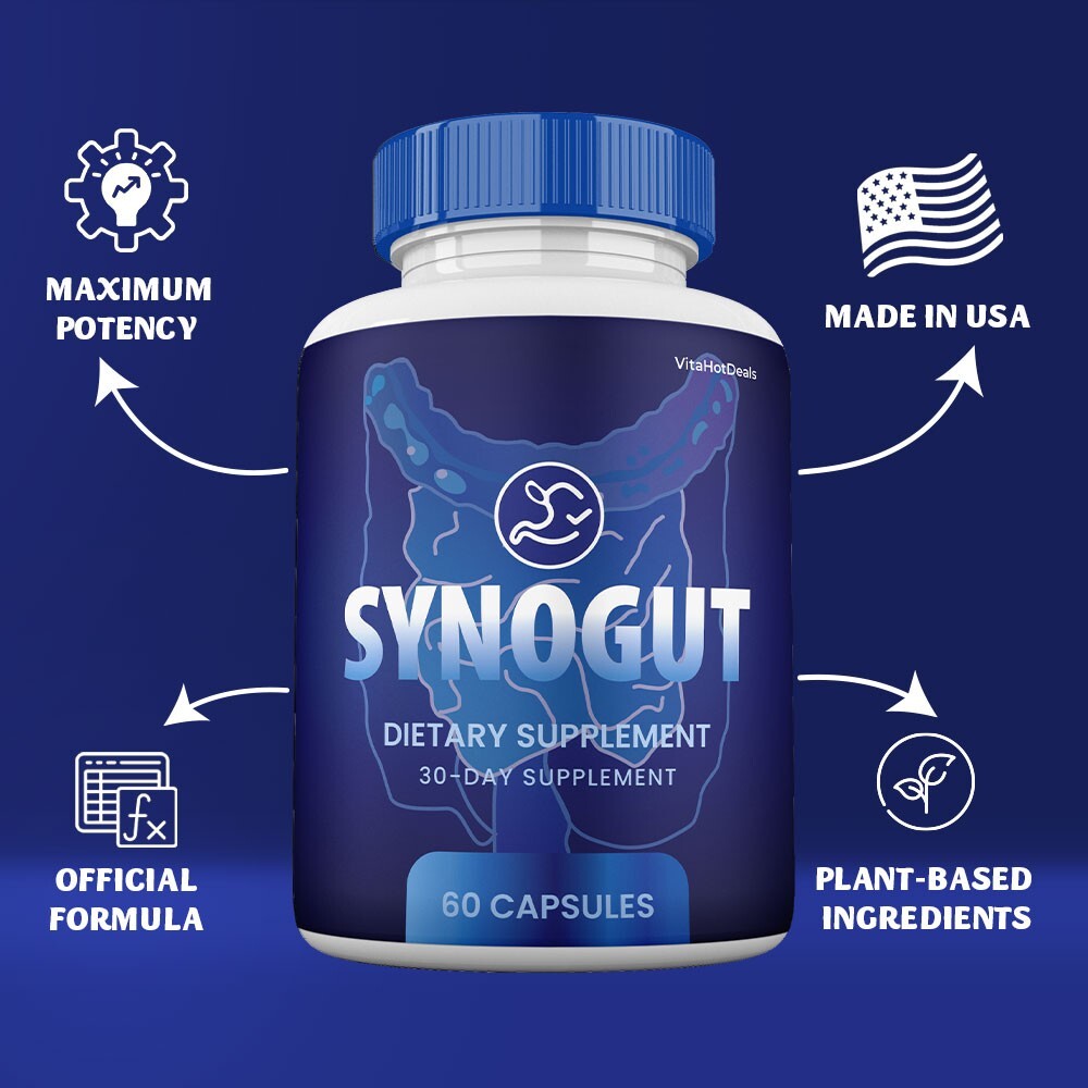 Synogut Capsules, Max Strength Formula, Synogut Supplement Pills (5 Pack)
