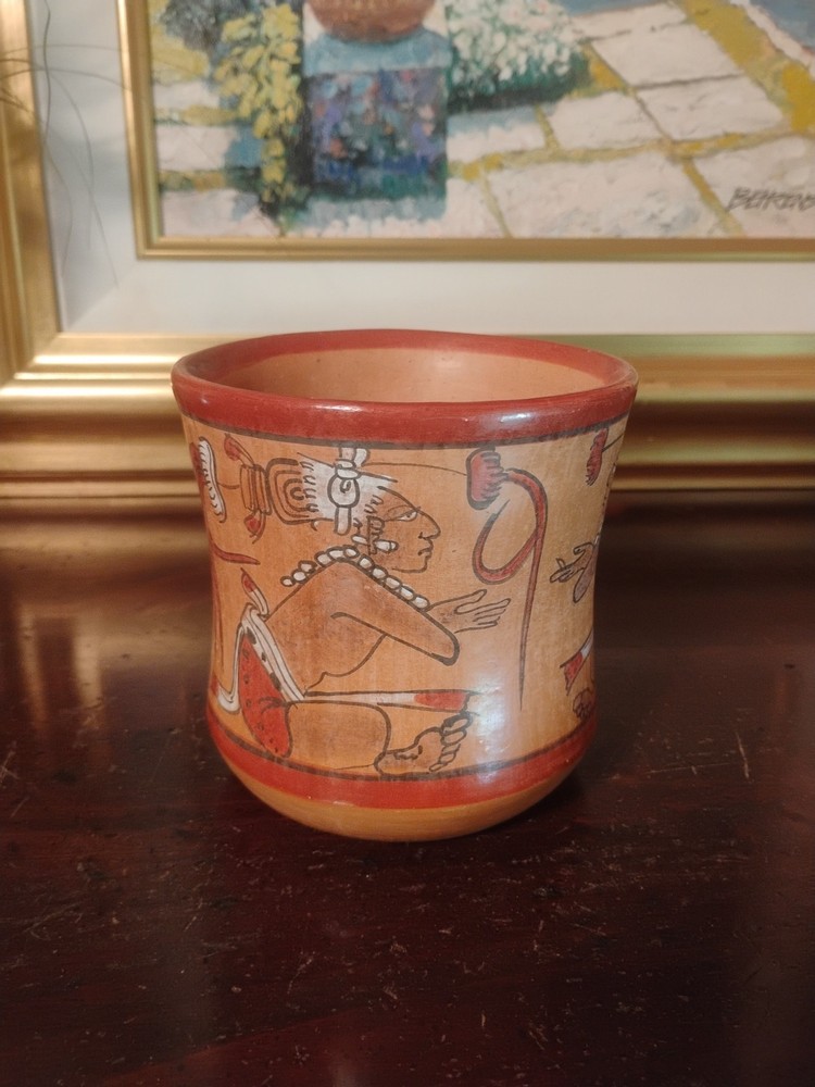 Vintage Mayan Clay Pot 5" Tall