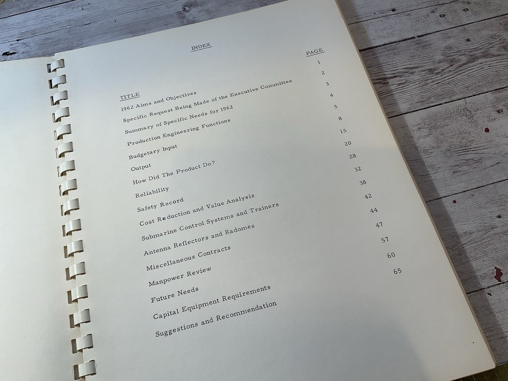 1961 REPUBLIC AVIATION ENGINEERING PRE KEY LARGO PRESENTATION REPORT CONTRACTS..