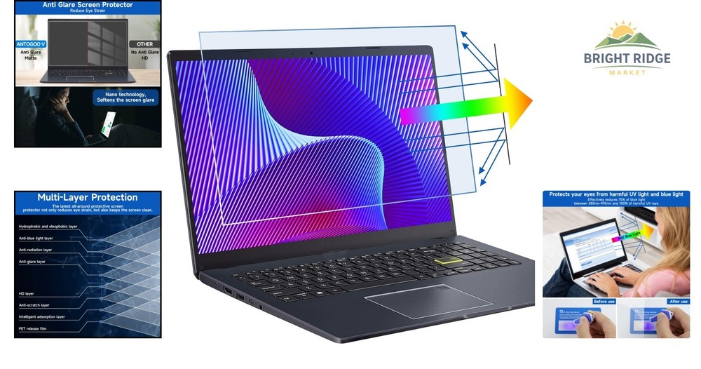 15.6 Inch Matte Screen Protector for Laptops, Blue Light Blocking & Anti-Scratch