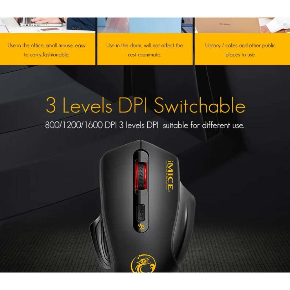 Wireless Silent Mouse 2.4G USB Battery Optical Tracking Computer Mouse Receiver