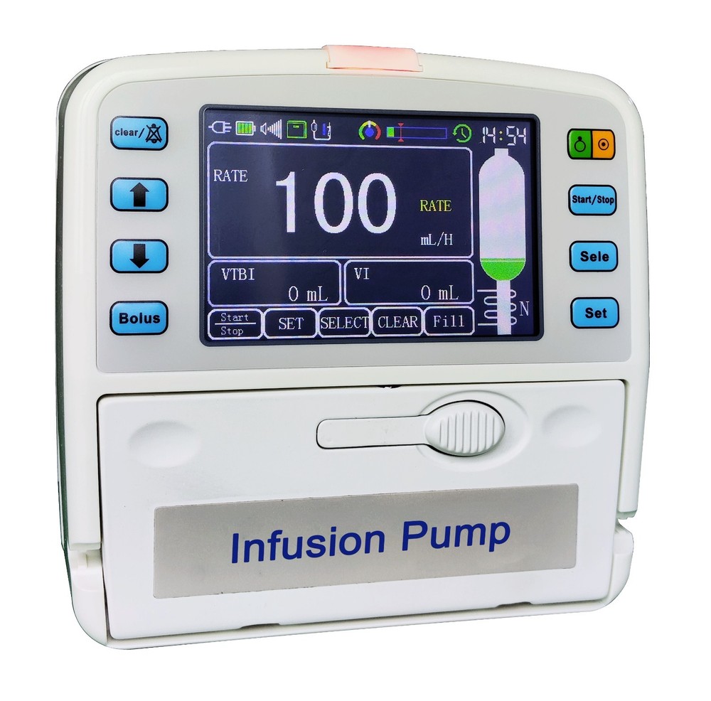 With heating and real-time alarm function, touchscreen infusion pump