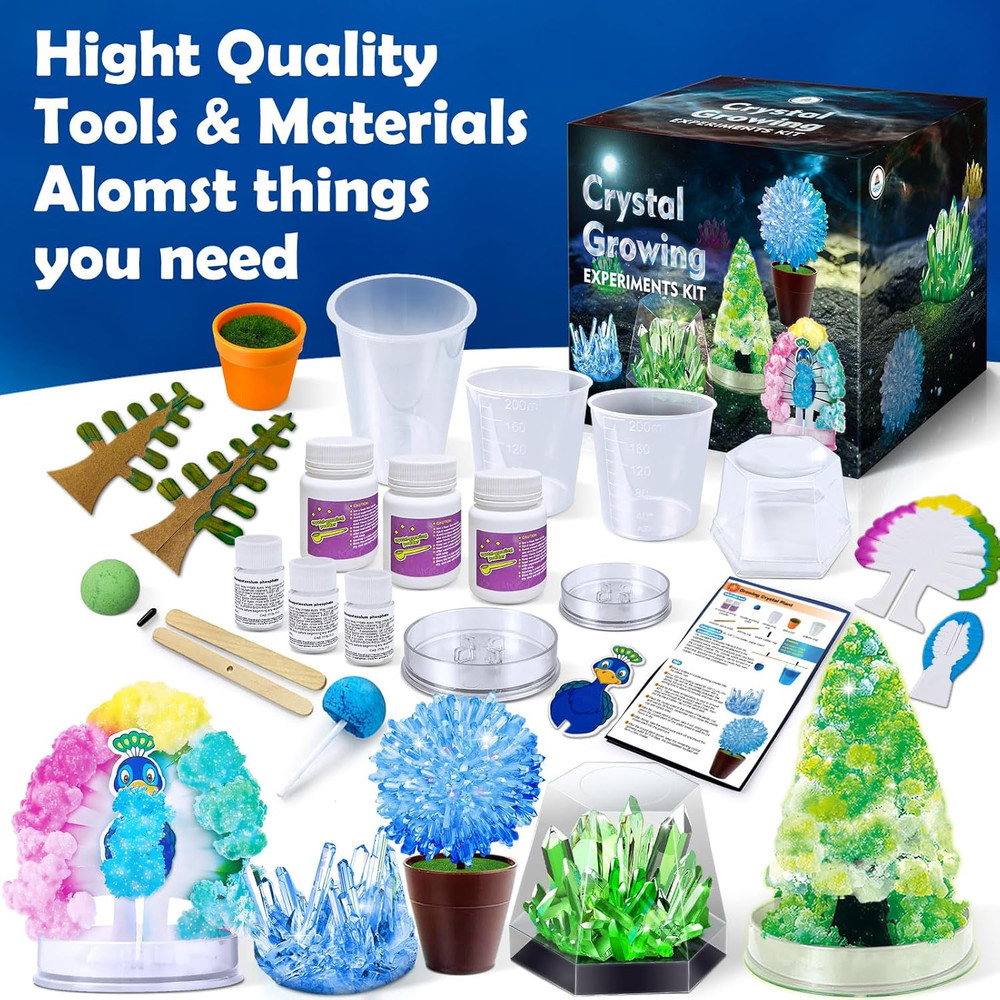 Crystal Growing Experiment Science Kits for Kids, S.T.E.M Projects Learning Educ