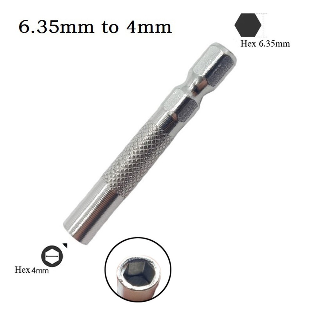 Silver 6.35mm 1/4\" Insert Bit Adapter 5PCS Hex 6.35mm Electric Screwdriver