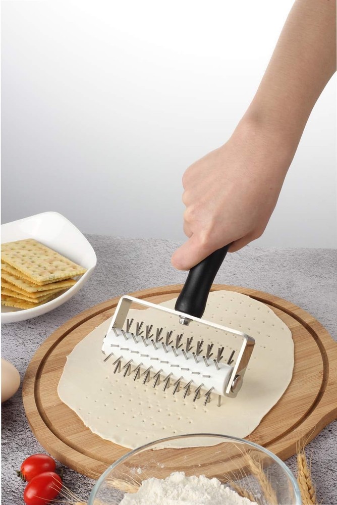 Pizza Dough Docker - Pastry Docker Roller with Stainless Steel Spikes for Ho...