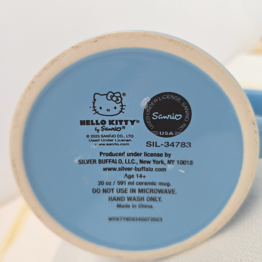 Sanrio Hello Kitty Christmas snowman, blue mug