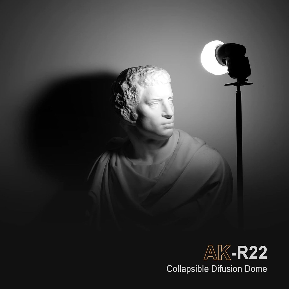 Godox AK-R22 Diffusion Dome, Collapsible Flash Diffuser Suitable for Godox V1 V1