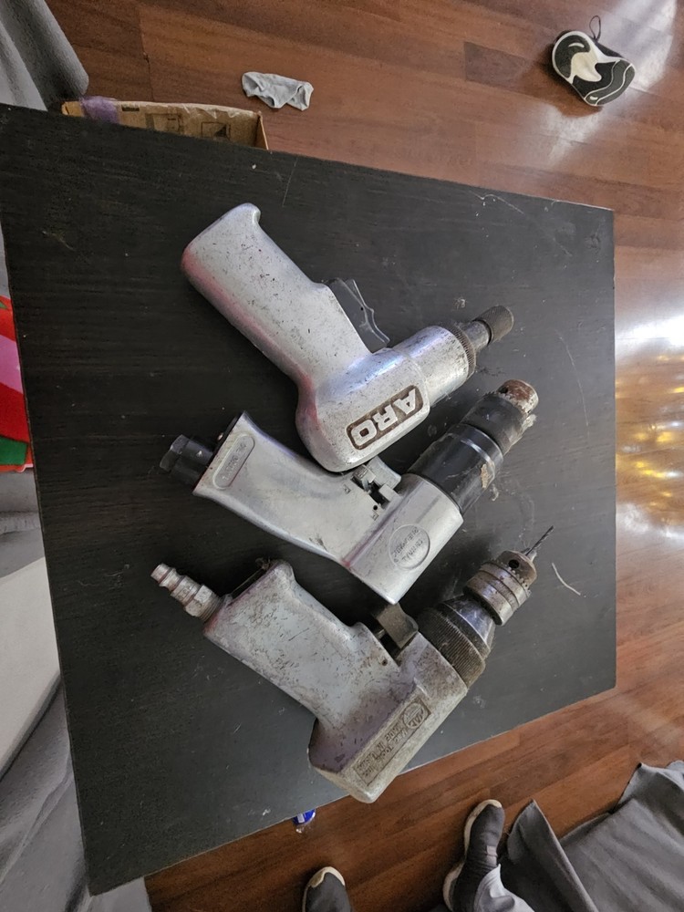 3 Drills Mac Tools, ARO, Central Pneumatic, Reversible Air Drill