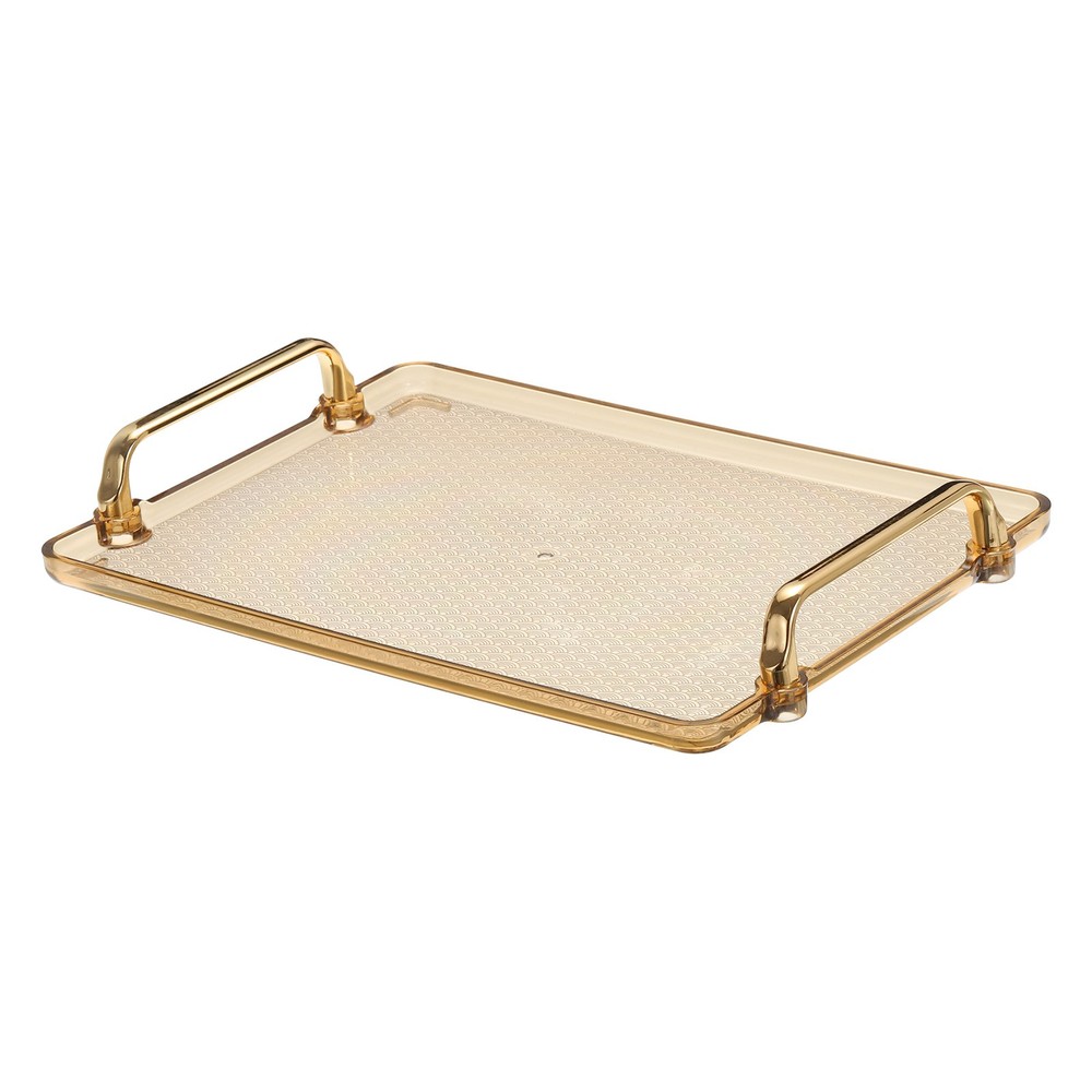 12.2" x 8.7" Modern Rectangular Decorative Tray Jewelry Platter Amber