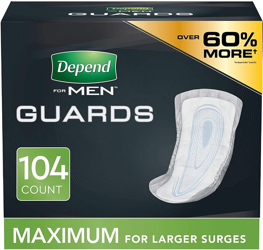 Depend Incontinence Guards/Bladder Control Pads for Men, Maximum Absorbency, 10